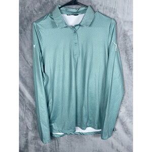 Levelwear Women's No Laying Up Golf Long Sleeve Polo Shirt Green Size Medium